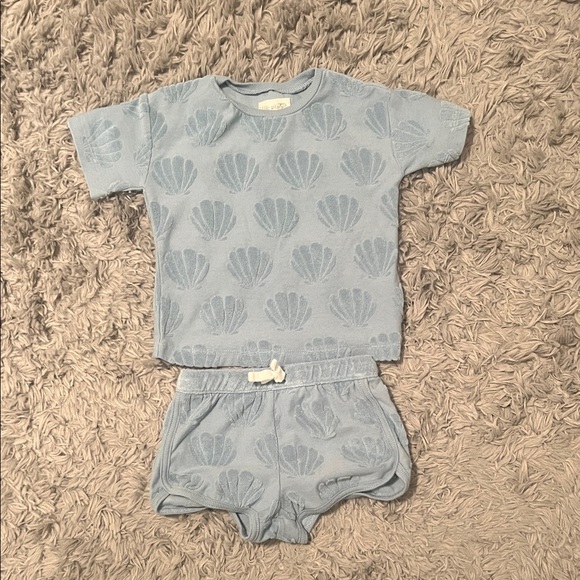 Carter’s Little Planet Baby Blue Shell Pattern Matching Set - Picture 3 of 5